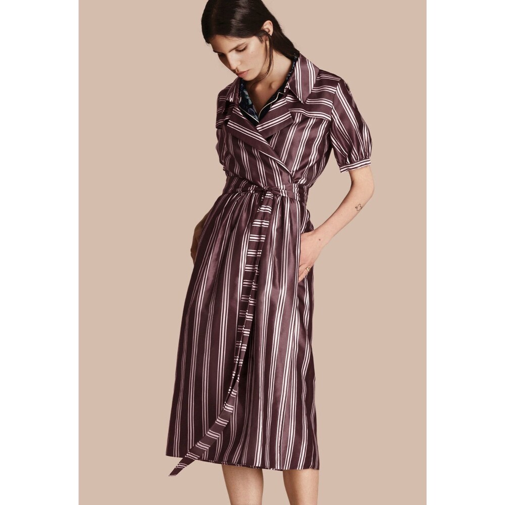 Burberry Panama Stripe Robe Dress, size IT 40, US 6, NWT